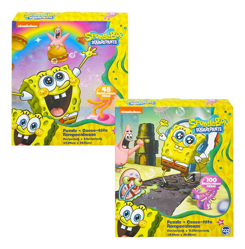 Bob Esponja Juego Juego De 4 Rompecabezas Bob Esponja Con Pe