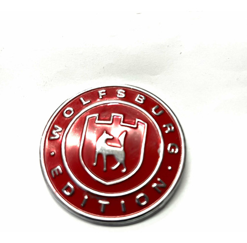 Emblema Lateral Volkswagen Wolfsburg Edition Rojo/cromado