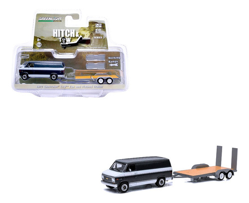 Chevrolet G20 Van 1977 Con Flatbed Hitch Tow Greenlight 1/64