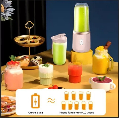 Sa De Mini Vaso Licuadora Portatil Recargable 6 Cuchillas
