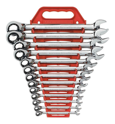 Jgo Llaves Combinadas Matraca Reversible 13pza Std Gearwrenc