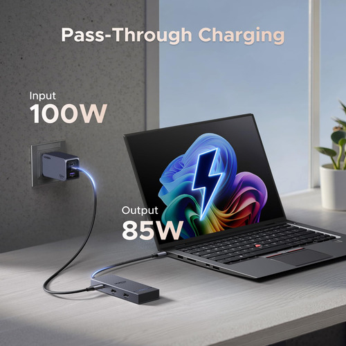 Estación De Acoplamiento 7 En 1 Usb-c Dual 4k 60hz, 100w Pd