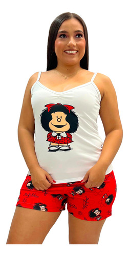 Pijama Short Blusa Tiras Dama 