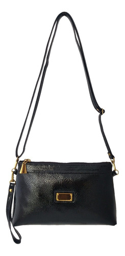 Bolsa Carteira Clutch Topgrife Transversal Couro Preto