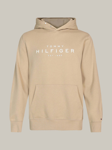 Sudadera Beige Con Capucha Y Botones Tommy Hilfiger Hombre