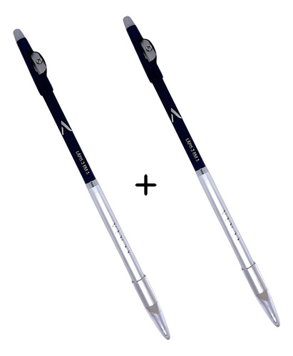 Kit 2 Lapis Vivai 2 Em 1 Com Apontador 2 Cores Preto Branco