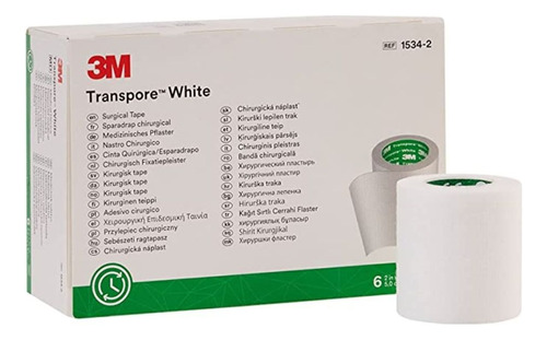 3m Cinta Hipoalergénica Transpore White 5,00mm X 9m