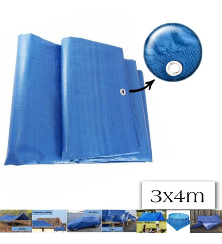 Cobertor Auto Toldo Multiuso Lona 3x4m Impermeable Carpa/ryc