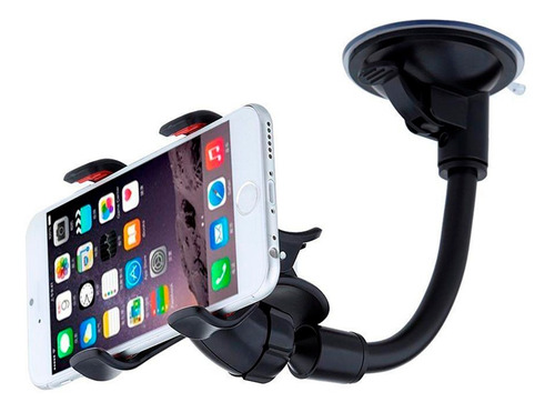 Soporte Celular Con Ventosa Auto. Flexible 360º Con Pinza