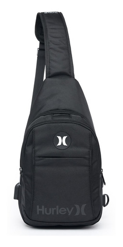 Bolsa Shoulder Bag Masculina Hurley Preto Poliéster Desenho Do Tecido Liso