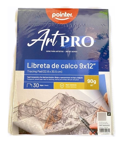 Hojas De Calco 9  X 12  90gr 30 Unidades. Art Pro Pointer