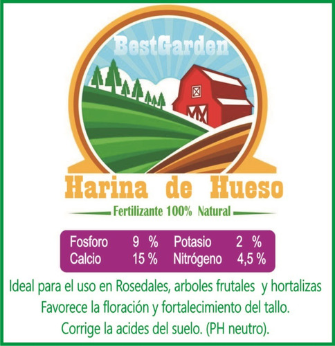 Harina De Hueso 15 Kg Fertilizante Natural ,organico .