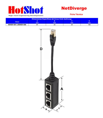 Divisor Versátil Conexión Lan, Mxndv-001, 1pza, Divisor Rj45