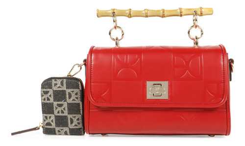 Bolsa Briefcase Cloe Para Mujer Textil Con Monedero Color Rojo