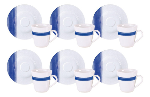 Kit Xícara E Pires De Café Soho 12 Peças 70ml Tramontina Branco Liso