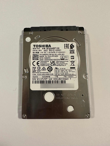 Disco Sata 2.5 Toshiba De 1 Tera.