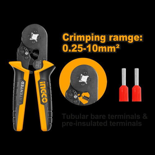 Pinza Crimpeadora Ingco P/terminales Tubulares Aislados - Yn