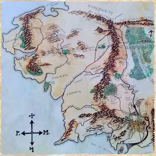 Láminas Señor De Los Anillos - Tolkien Mapa Me- Puerta Moria