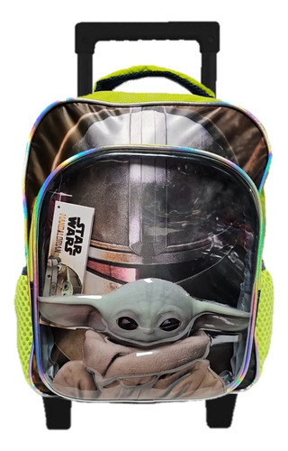 Mochila Mandalorian Star Wars Primaria Con Carro Vs1219