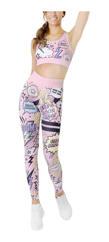 Conjunto De Pantalones De Yoga Con Estampado Casual Para Muj