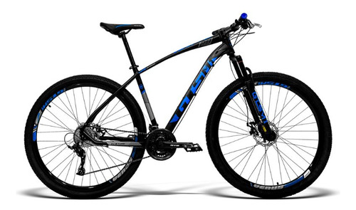 Bicicleta Aro 29 Gts Freio A Disco Suspensão E K7 24v Sx Cor Preto-azul Tamanho Do Quadro 19