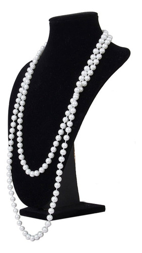 Collar Largo Con Cadena Tipo Suéter Con 2 Perlas De Imitació