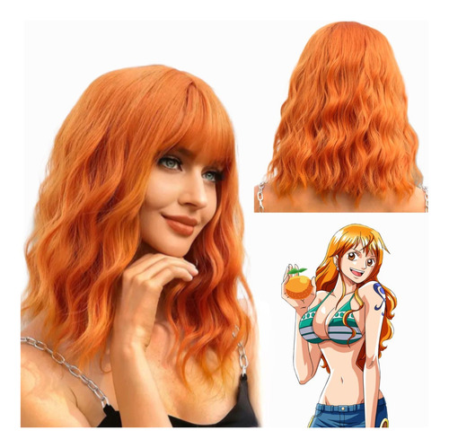 Peluca Cosplay Nami One Piece Melena Live Action Anime