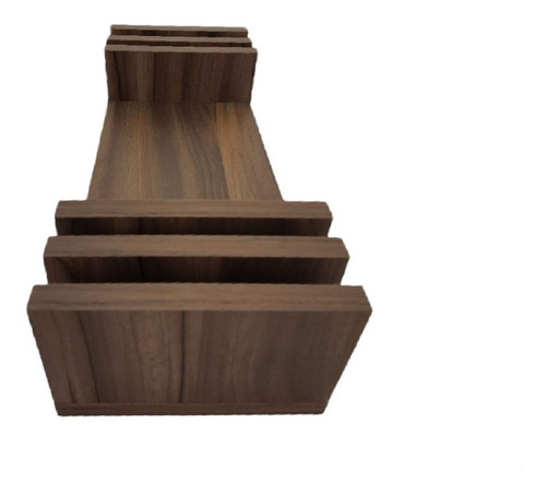 Imagen 9 de 10 de Set De 3 Repisas Flotantes Estilo U 30 X 15 Cm Color Nogal Terracota