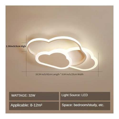 Lampara Techo Forma Nube Puede Utilizar Estudio Dormitorio 1
