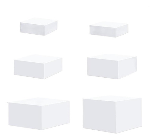 6 Pçs Acrílico Display Riser Caixa Aninhamento Branco