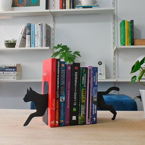 Imagen 4 de 10 de Set Organizador / Sujeta Libros En Forma De Gato Ducasse