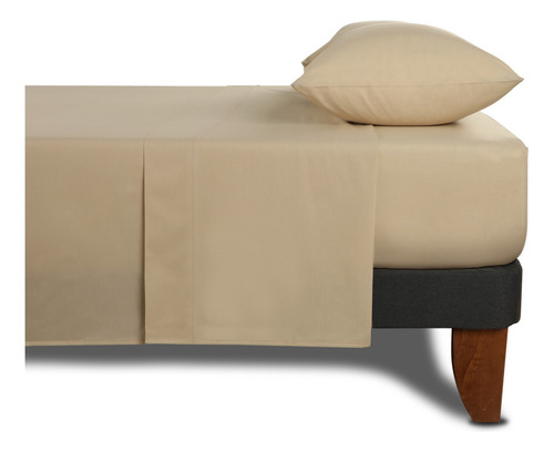 Set Sabanas Lisas 180 Hilos Taupe 1 Plaza Y 1.5 Plazas CIC