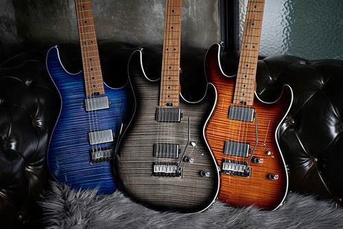 Guitarra G290 Fat Ii Tbb Superstratum Cort con guía para la mano derecha Champion Trans Color Black Burst