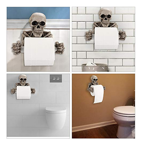 Porta Rollo De Pared Papel Higienico Con Diseño Esqueleto