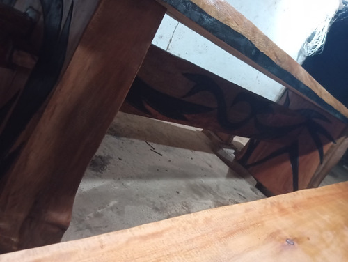 Mesa Rústica Com Bancos Pra Sua Varanda, Sítio Ou Fazenda