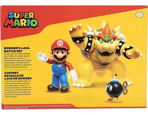 Super Mario Bowser Lava Battle Set Diorama Con 3 Figuras