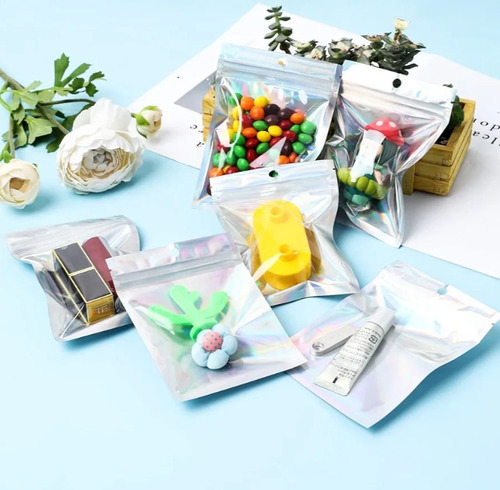 200 Bolsas Mylar Cierre Ziploc P/exhibir 10x22 Precio Xmayor Blanco