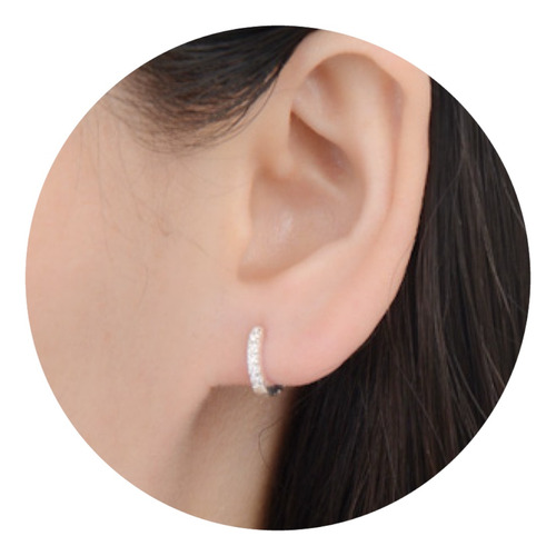 Aros Argollas Plata 925 Con Piedras Cubics (arg20036)