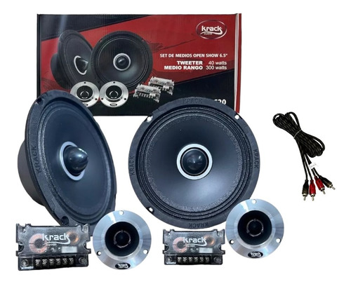 Set De Medios Krack 6.5 2 Vias 300 Watts Ktm-620 + Rca 1.80 