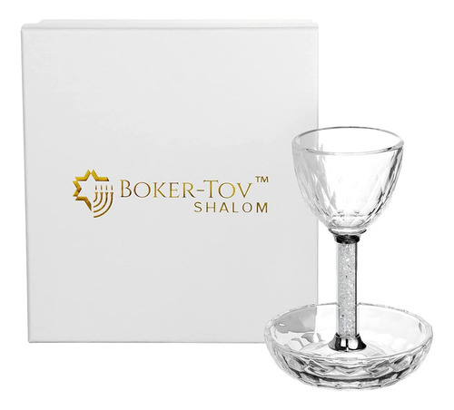Copa Kidush Judaica Piedras Preciosas Transparentes