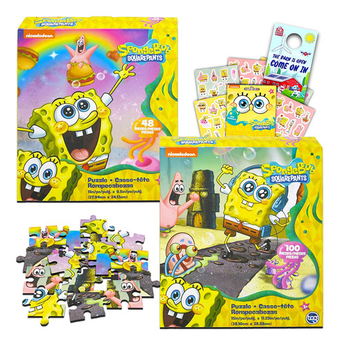 Bob Esponja Juego Juego De 4 Rompecabezas Bob Esponja Con Pe