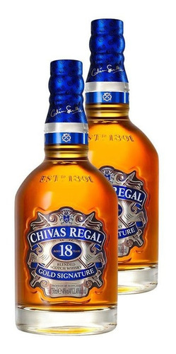 Whisky Chivas Regal Escocês 18 Anos 750ml 2 Unidades