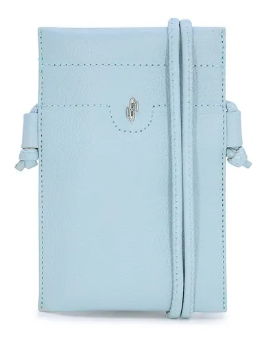 Bolso de hombro azul cuero correa ajustable nudo Usaflex
