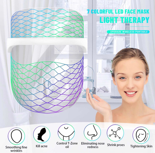 Mascara Led Facial 7 Colores Rostro Y Cuello Recargable Usb