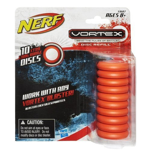 Nerf Vortex Refill Pack 10 Discos- Naranja