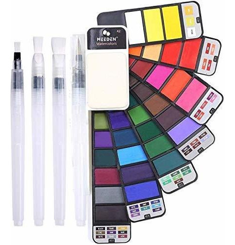 Meeden Set De Pintura De Acuarela, 42 Colores Viaj