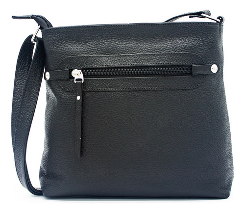 Bolso Manos Libres 1010 Cuero Negro Liso