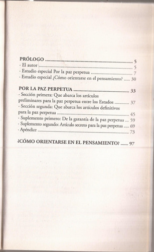 Kant Por La Paz Perpetua Y Como Orientarse En El Pensamiento