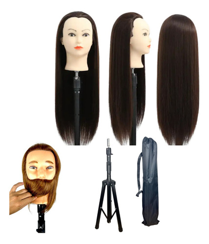 Tripé Cabeça De Boneca Cabeleireiro Barbeiro Treino Pro