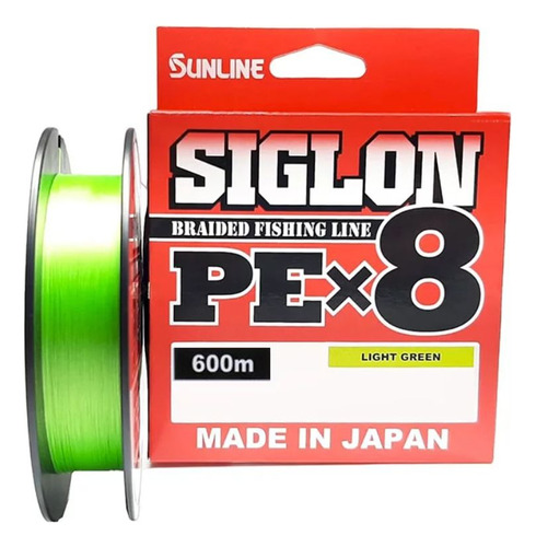 Linha Pesca Sunline Siglon X8 0,342mm 60lb 600m Light Green